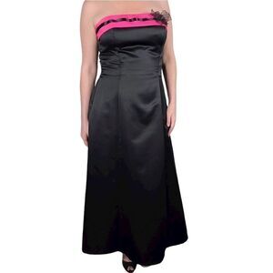 Urban Girl Nites Pink and Black Strapless Dress